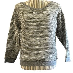 American Eagle Outfitters Sweater Pullover, Grey & White w/ gold metallic, Sz M
